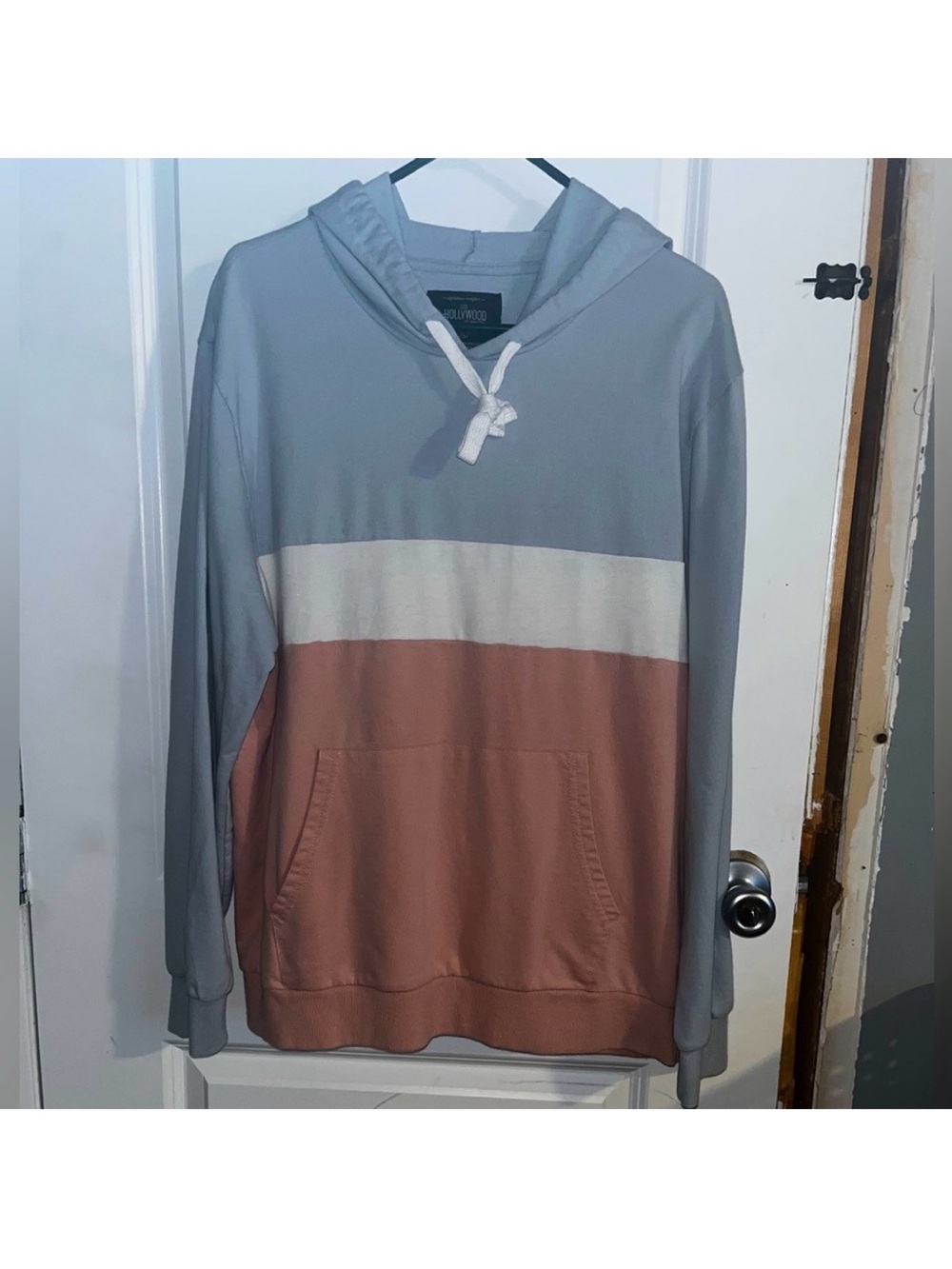 Lightweight Colorblock Pullover Hoodie Sweatshirt Men’s XL HOLLYWOOD Jean people
